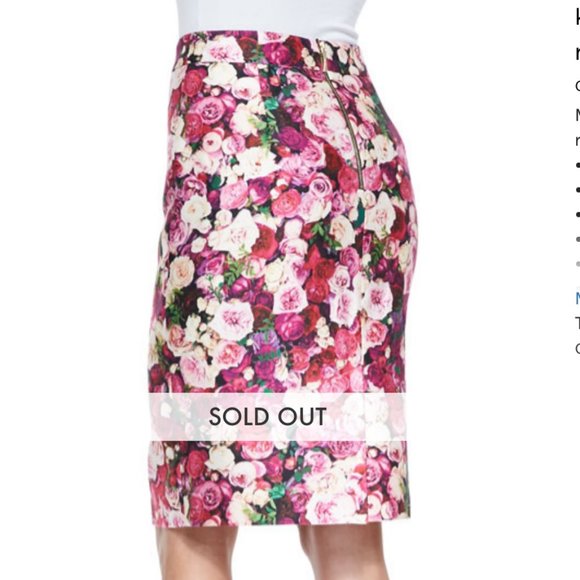kate spade Rose Print Pencil Skirt size 2 nwot - Picture 4 of 16